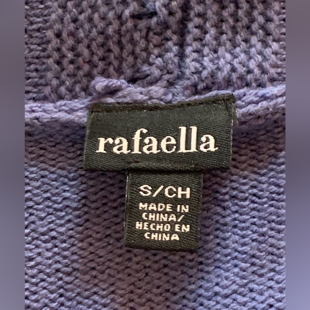 RAFAELLA SCALLOPED OPEN FRONT PURPLE CARDIGAN - SZ SMALL - Picture 6 of 7